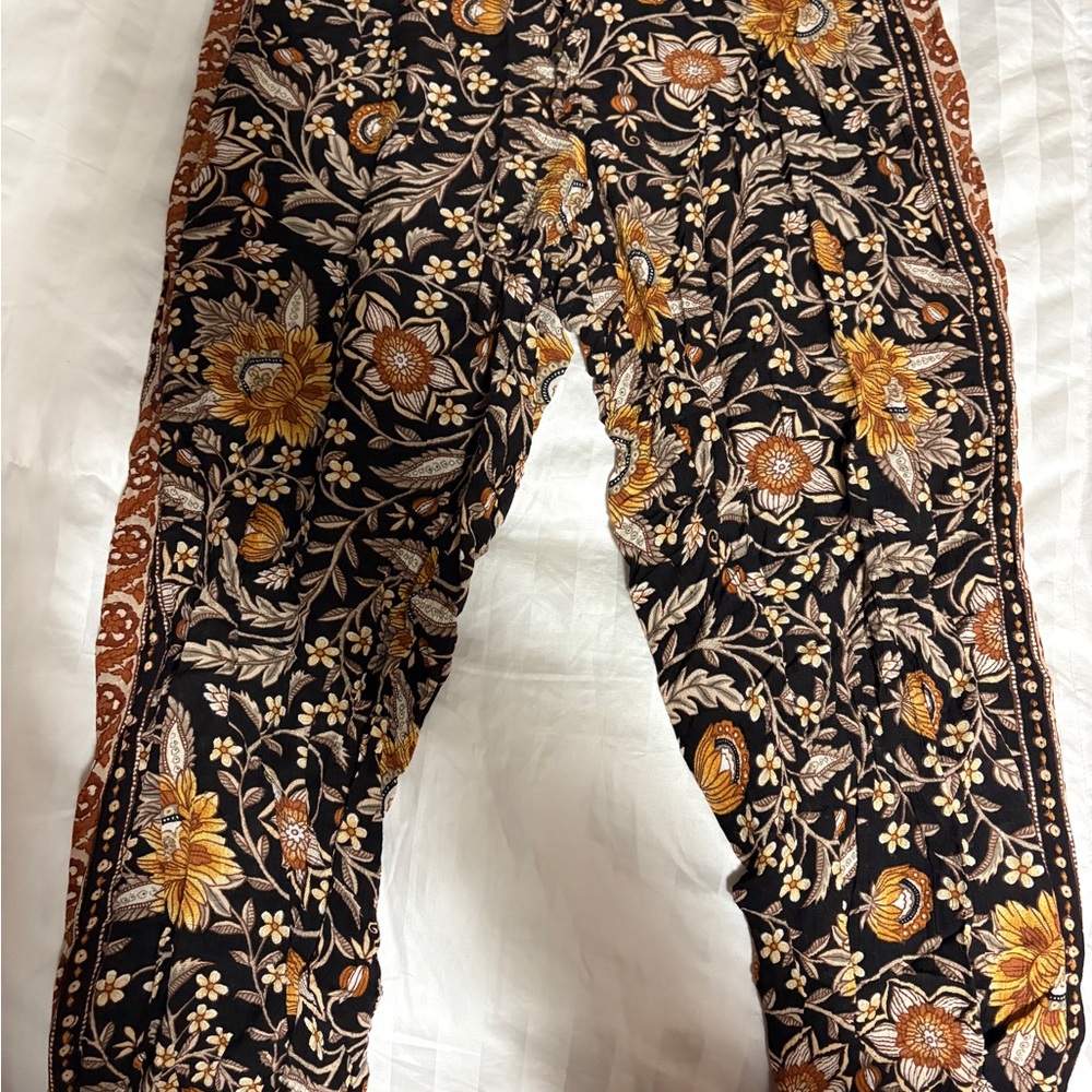 Rachel Zoe Black and Gold Floral Pants